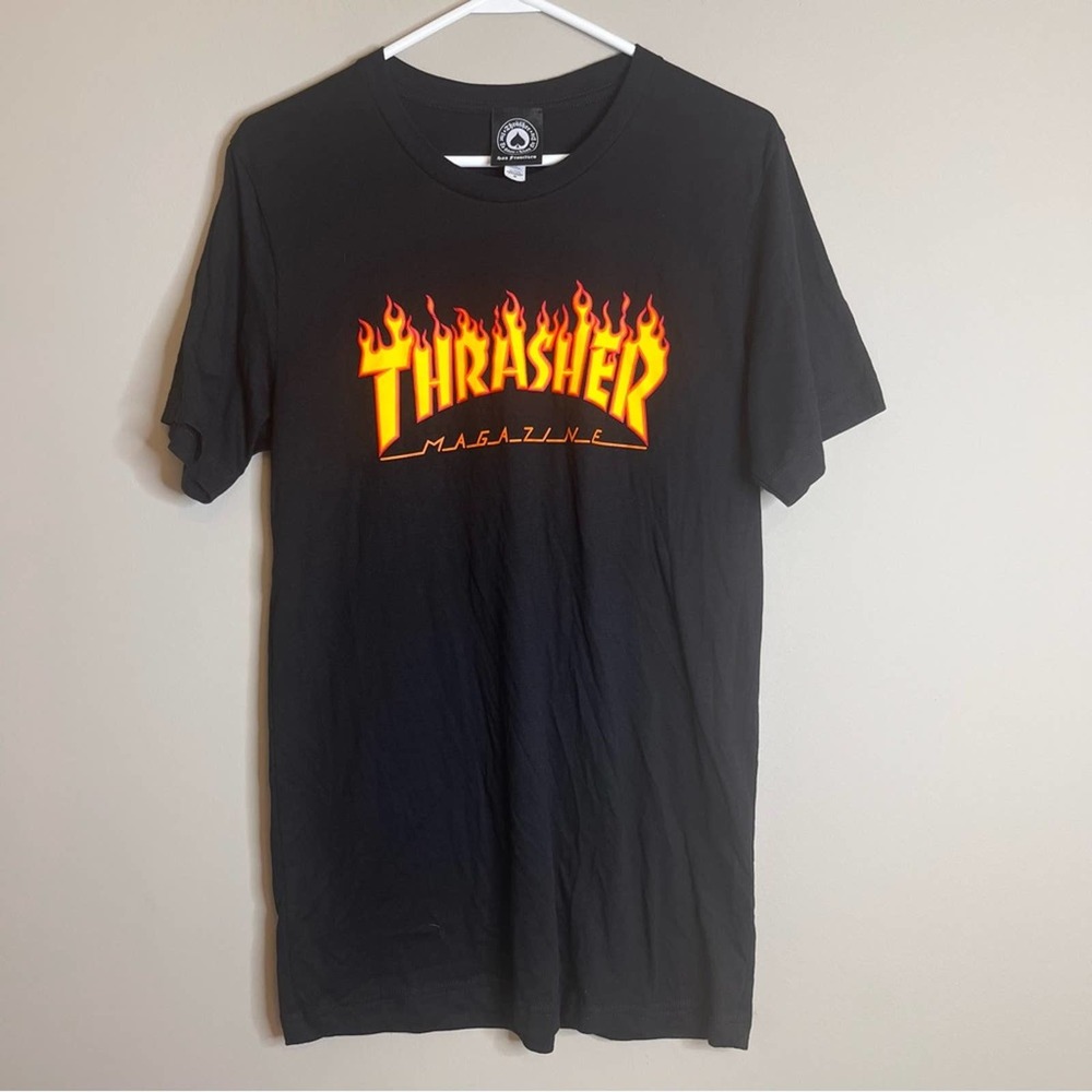 Thrasher Black Skate Graphic Logo Short Sleeve T-Shirt Medium